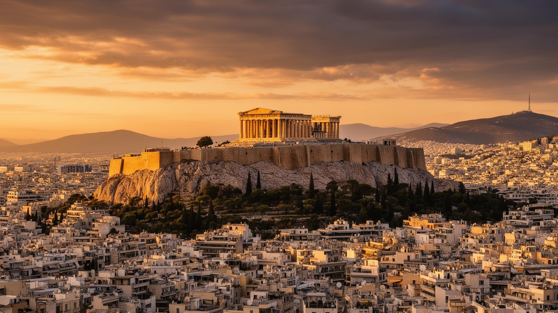 Athens at golden hour